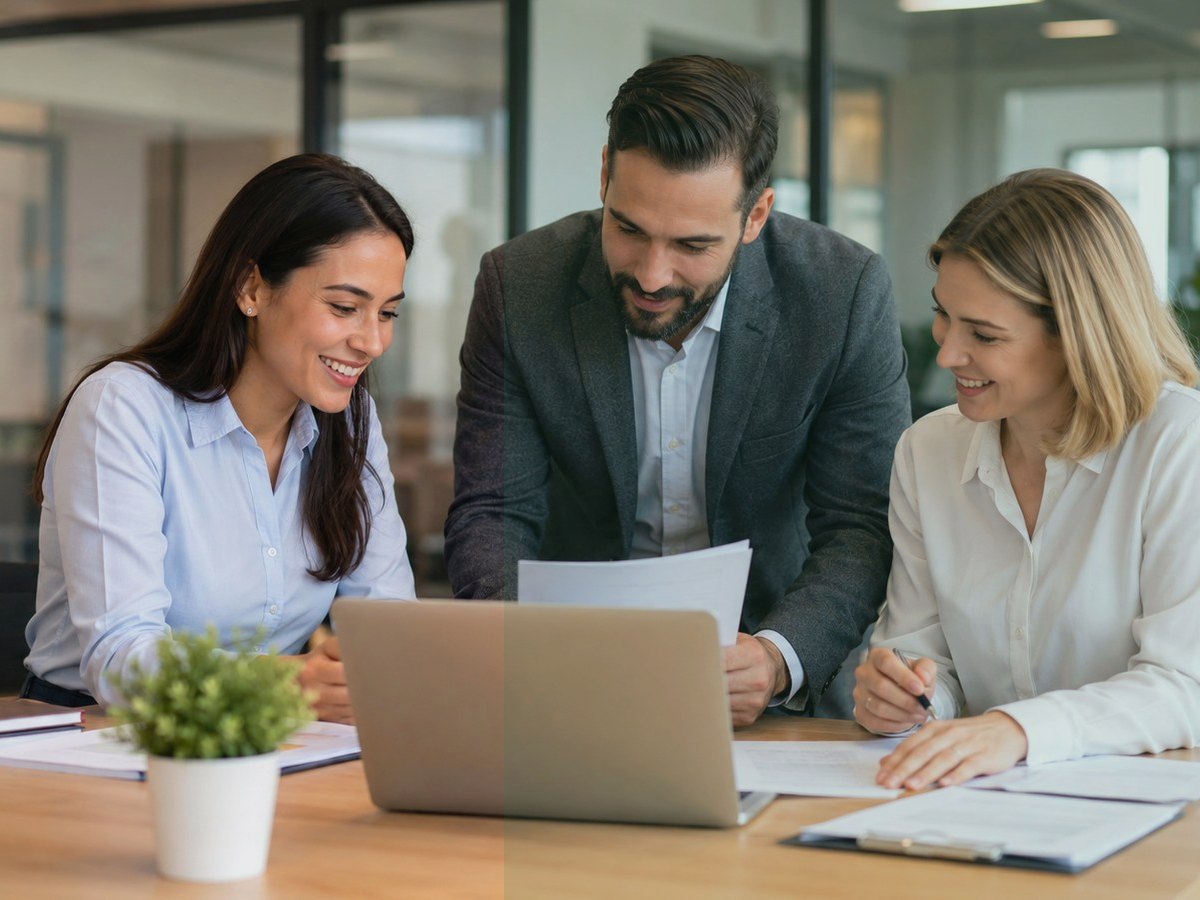 Équipe en réunion dans un bureau